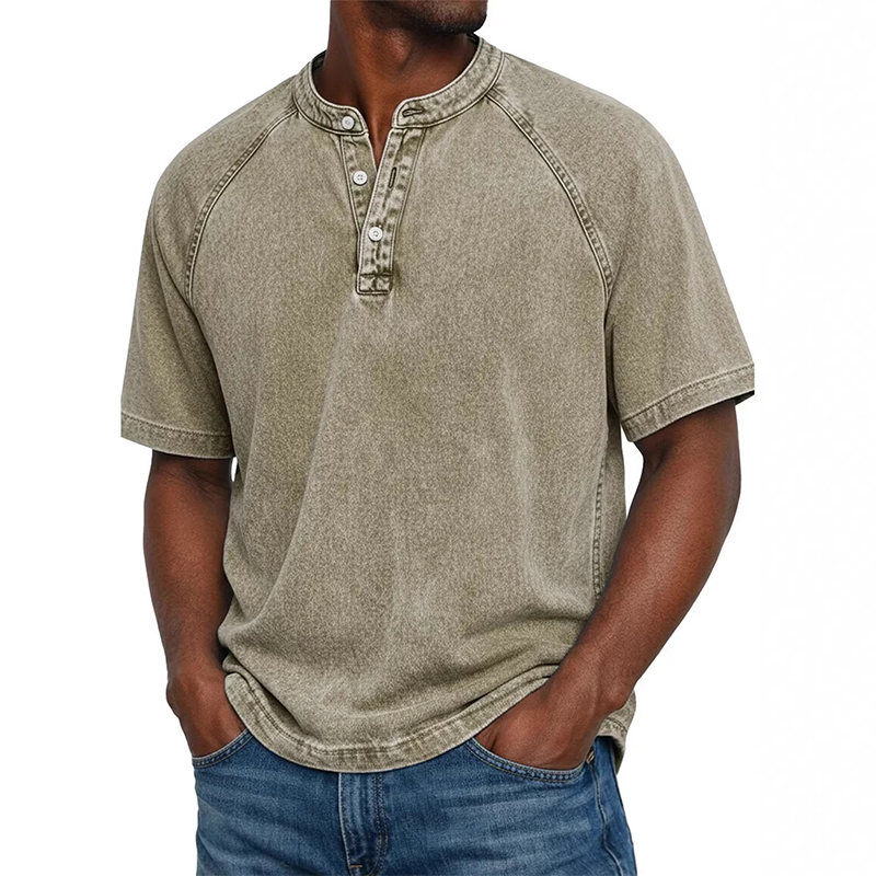 ⭐ Plus de 5.000 avis positifs !💎Chemise décontractée à manches courtes et col mao pour homme