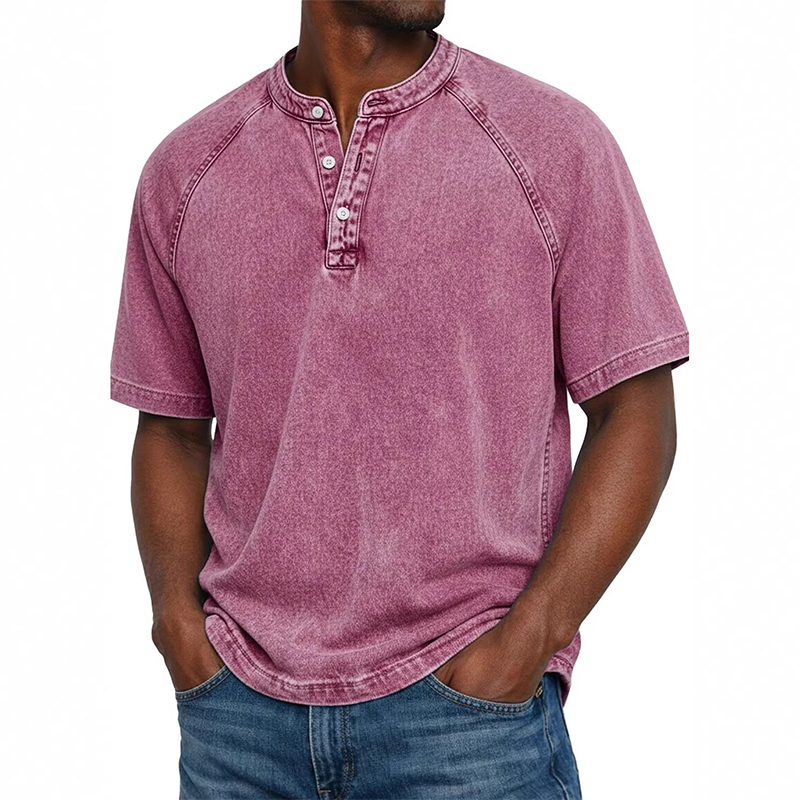 ⭐ Plus de 5.000 avis positifs !💎Chemise décontractée à manches courtes et col mao pour homme