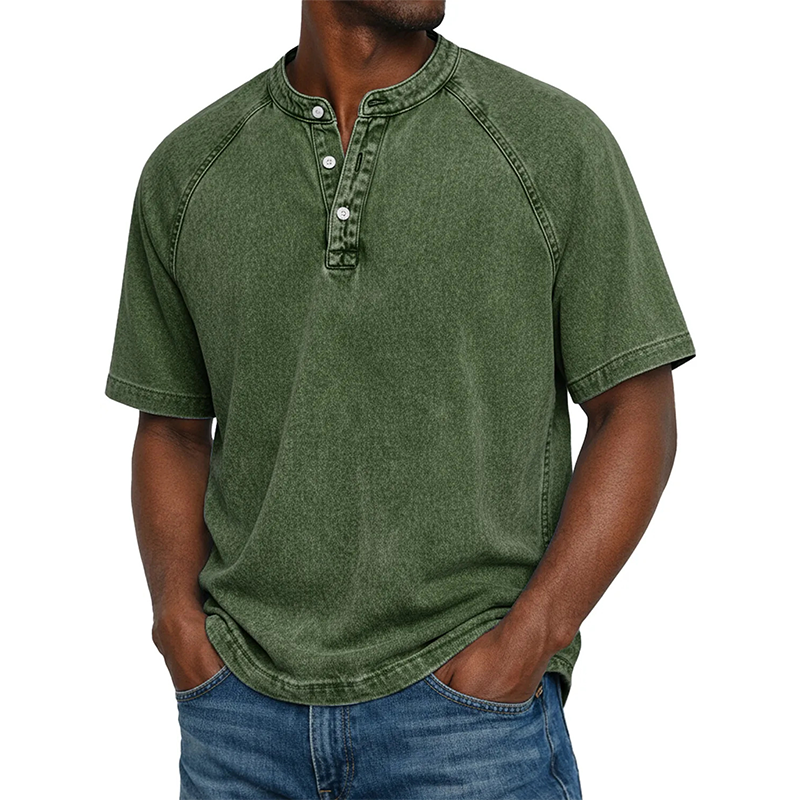 ⭐ Plus de 5.000 avis positifs !💎Chemise décontractée à manches courtes et col mao pour homme