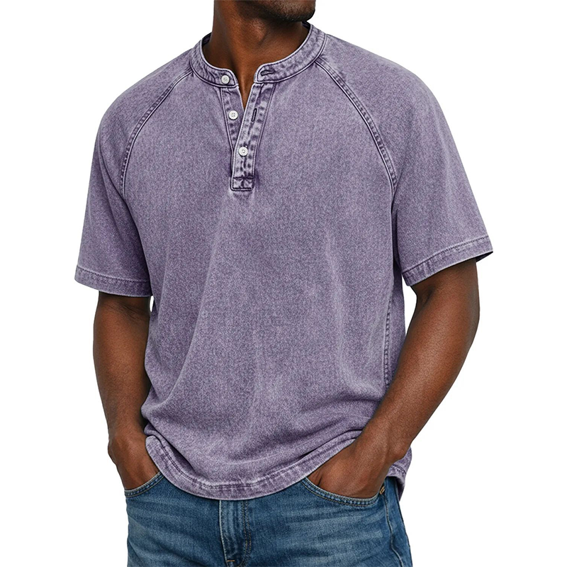 ⭐ Plus de 5.000 avis positifs !💎Chemise décontractée à manches courtes et col mao pour homme