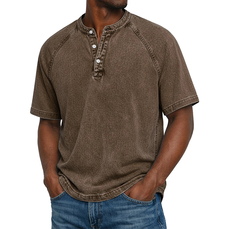 ⭐ Plus de 5.000 avis positifs !💎Chemise décontractée à manches courtes et col mao pour homme