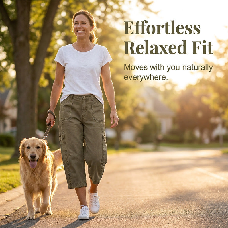👖🪢🔧 OFFRE LIMITÉE 50% DE RÉDUCTION! Pantalons Cargo Capri Décontractés pour Femme – Plusieurs Poches Utilitaires, Longueur Courte, Coupe Large – Parfaits pour un Usage Quotidien, les Voyages ou les Promenades en Plein Air 🌿☀️