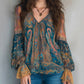 ⏳ Dernière heure – -50% se termine ! Blouse élégante à volants, style bohème et motif cachemire