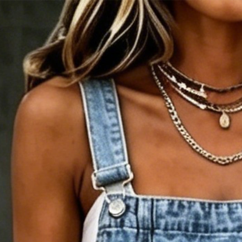 👗 50 % DE RÉDUCTION EN CE MOMENT ! 👖 Robe-salopette midi sans manches en jean pour femme – Jean doux et coupe décontractée – Style vintage, poches latérales – Idéale pour les journées décontractées ou les superpositions estivales ✨