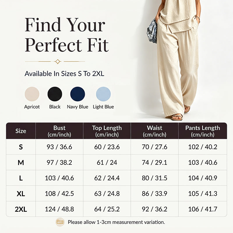 Ensemble haut asymétrique et pantalon large pour femme