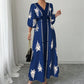 👗Robe longue imprimée à col en V élégante pour femme