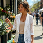 👗Blazer féminin élégant en dentelle à motifs floraux – Une pièce élégante et légère, idéale du bureau à la soirée✨