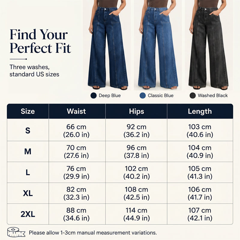 👖Jean femme taille haute à jambes larges – Coupe vintage flatteuse en denim ✨