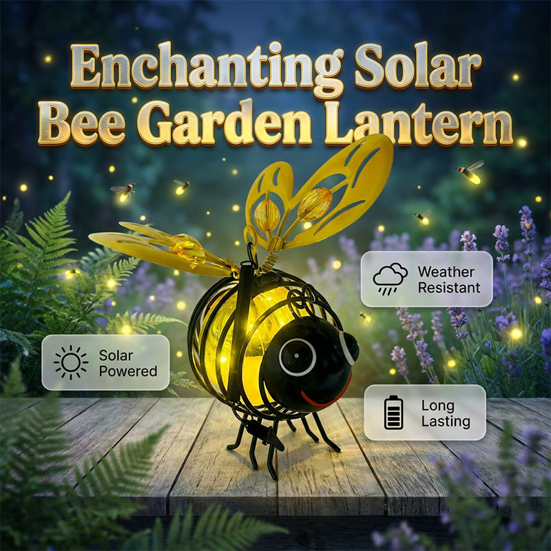 🐝 PROMO LIMITÉE 50% DE RÉDUCTION ! 🎁Deux achetés, un offert ☀️ Suspension Solaire Abeille Lumineuse – Ailes en Cœur, Métal, Résistant aux Intempéries 🌸