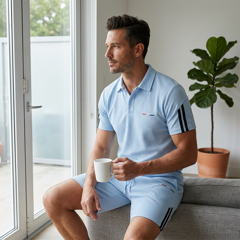 Ensemble Short et T-Shirt À Manches Courtes Décontracté pour Homme