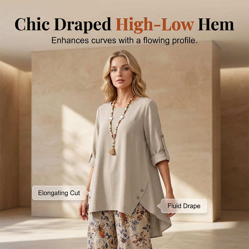 👚 50 % DE RÉDUCTION EN CE MOMENT ! 🌿 Ensemble femme composé d'un haut à manches courtes et d'un pantalon en coton et lin – Respirant et léger – Idéal pour l'été, le bureau ou les journées décontractées – Coupe ample avec une texture naturelle 🌸✨