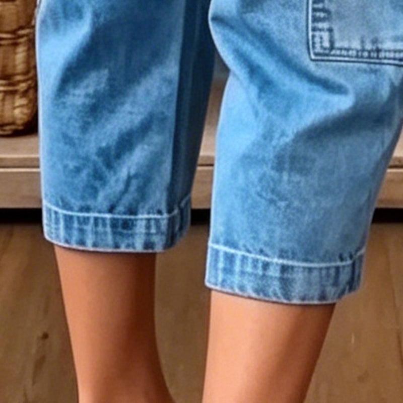 📢Soldes de mi-saison : 50 % de réduction – offre à durée limitée ⏰Pantalon de jean court et extensible pour femme, style décontracté
