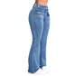 Jean évasé taille haute pour femme
