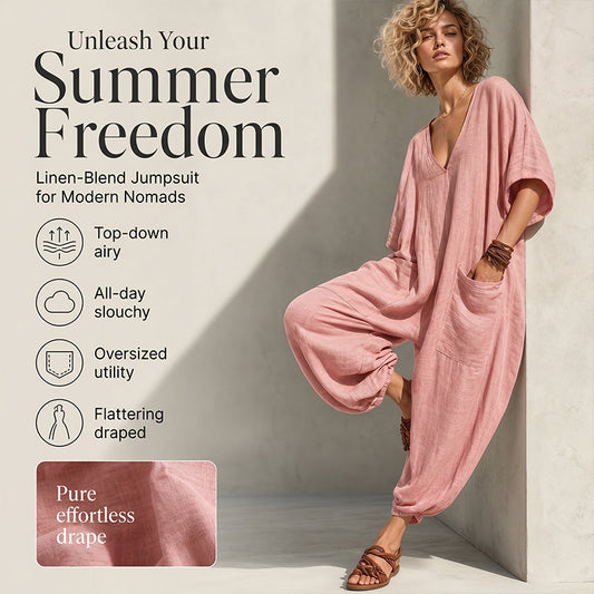 🔥Nouveautés et best-sellers – Combinaison d'été ample à col en V pour femme