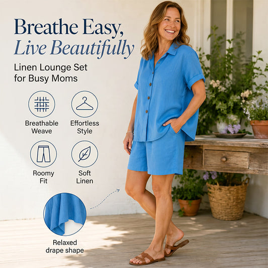 🔥50 % DE RÉDUCTION | PLUS DE 50 000 VENDUS 🍊👚 Ensemble 2 pièces pour femme en mélange de haute qualité lavé aux enzymes, rafraîchissant et infroissable