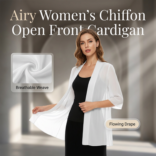 Cardigan ample en mousseline pour femme, ouvert sur le devant