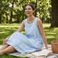 Robe d'été sans manches à volants pour femme