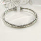 ⌛Offre à durée limitée – Bracelet rigide vintage à motif floral argenté