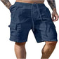 Short en coton et lin multipoches respirant pour homme
