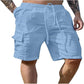 Short en coton et lin multipoches respirant pour homme