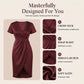🔥Nouveautés et offres spéciales - Robe portefeuille asymétrique à col en V et manches courtes pour femme