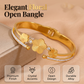 Bracelet ouvert élégant à motif floral pour femme