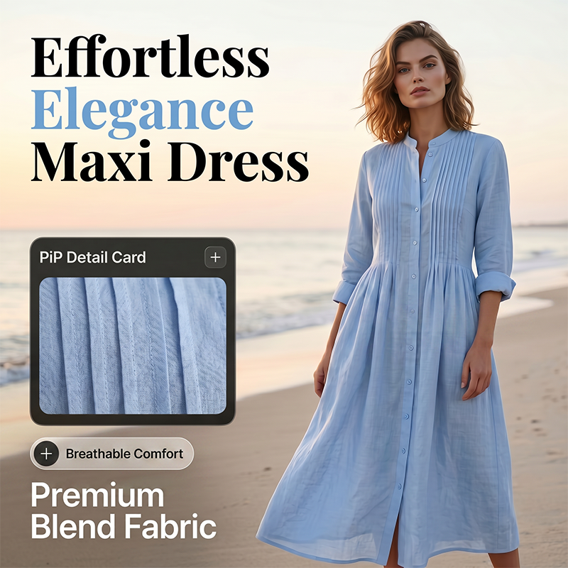 👗🌸 Robe longue décontractée en coton et lin respirant