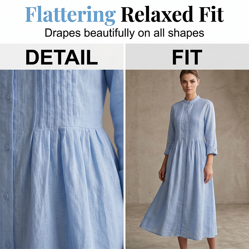 👗🌸 Robe longue décontractée en coton et lin respirant
