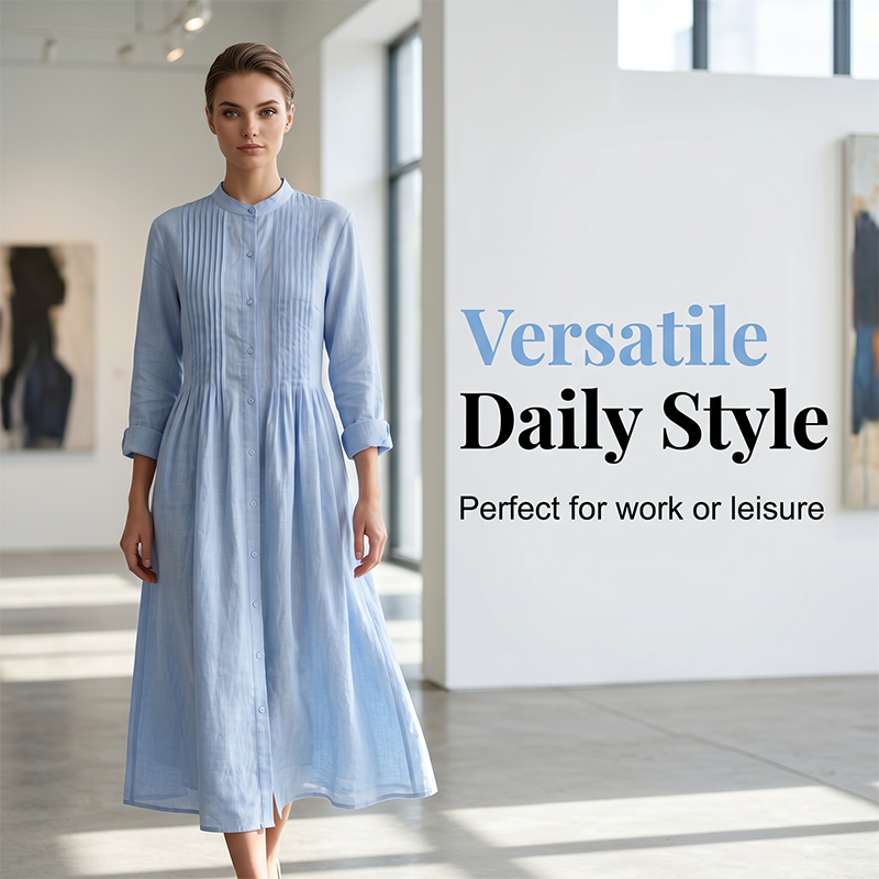 👗🌸 Robe longue décontractée en coton et lin respirant