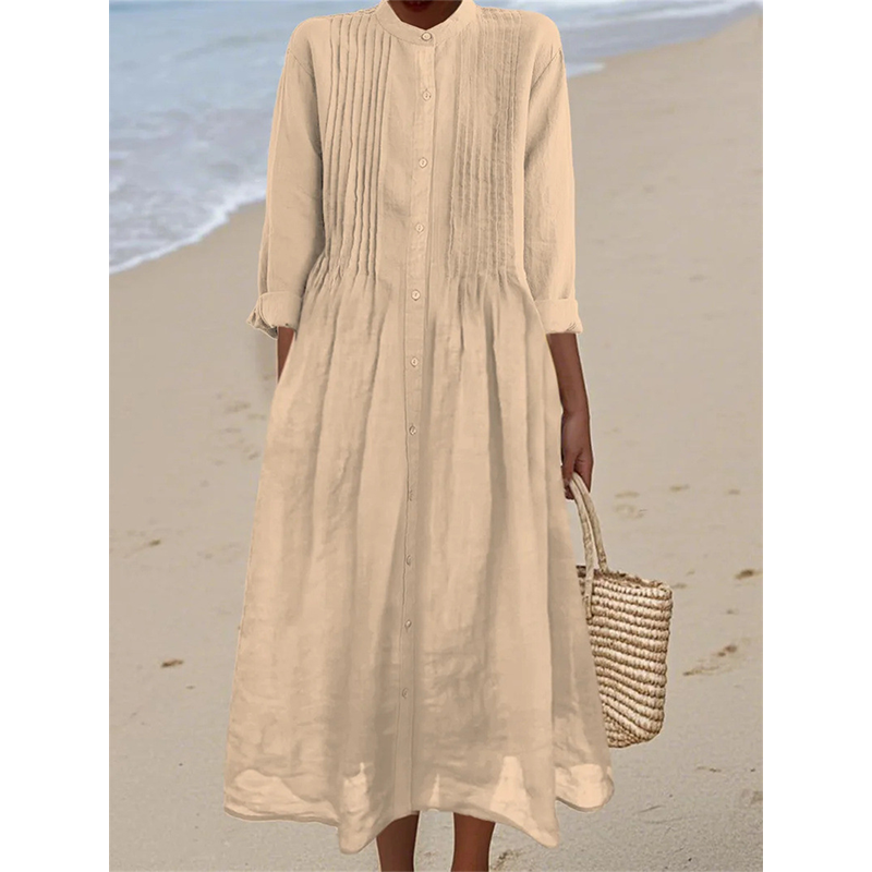 👗🌸 Robe longue décontractée en coton et lin respirant