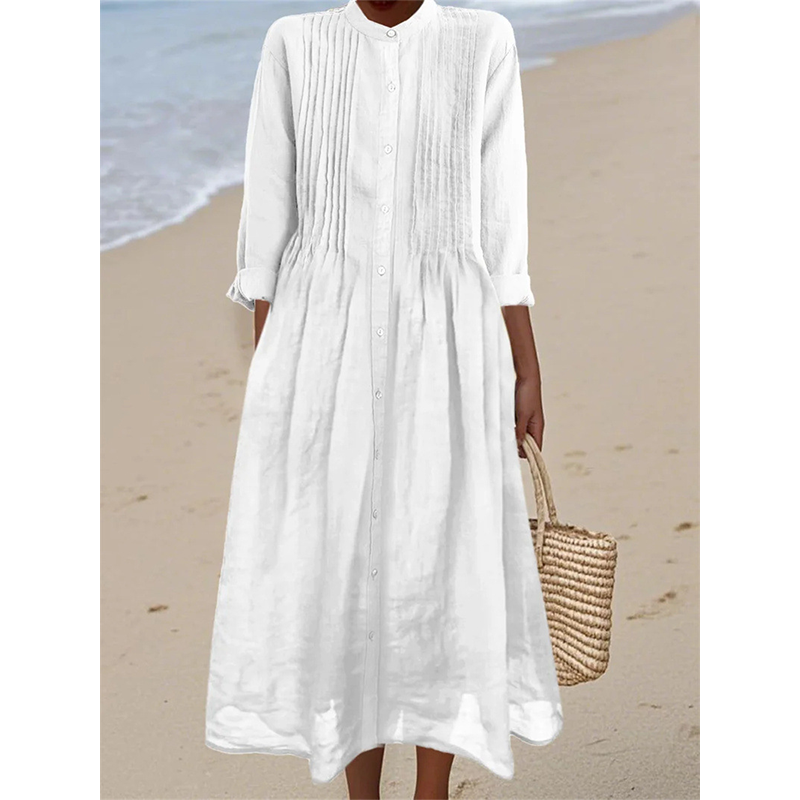 👗🌸 Robe longue décontractée en coton et lin respirant