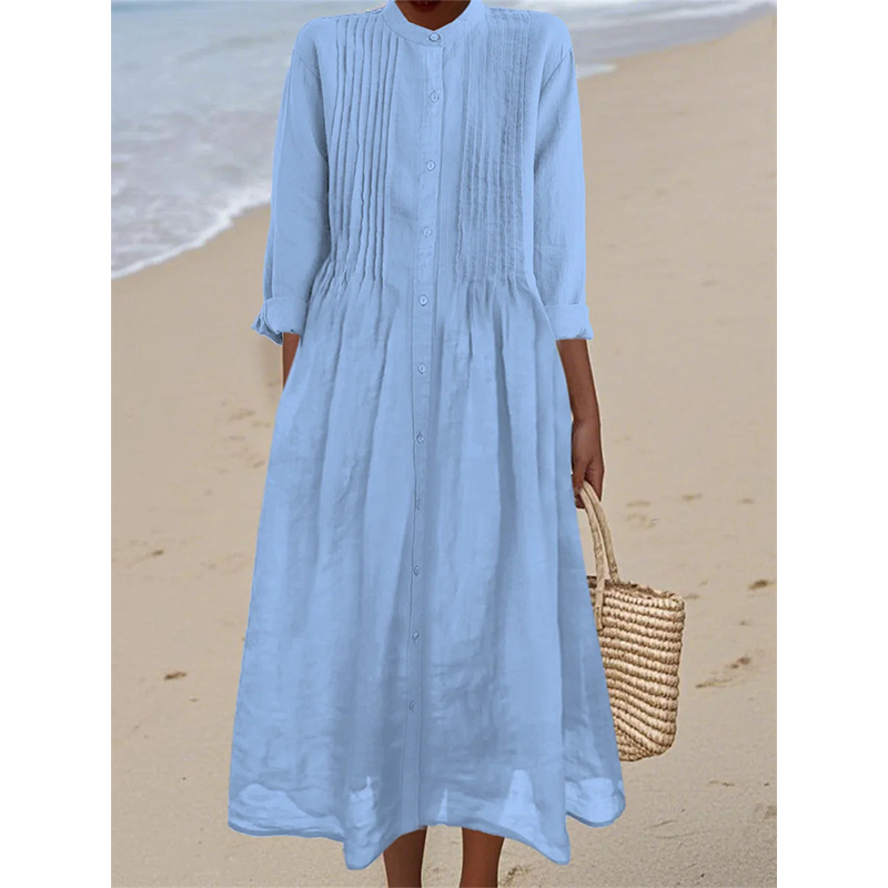 👗🌸 Robe longue décontractée en coton et lin respirant