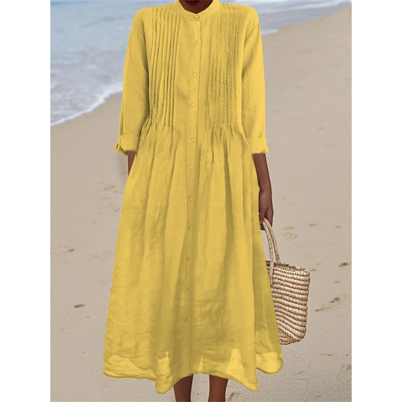 👗🌸 Robe longue décontractée en coton et lin respirant