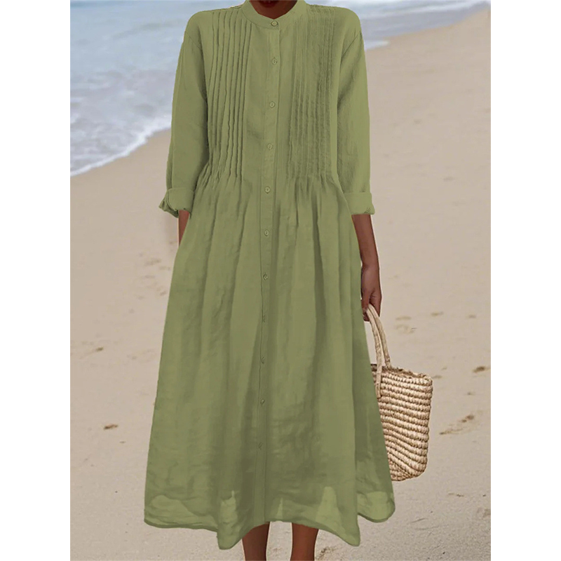 👗🌸 Robe longue décontractée en coton et lin respirant