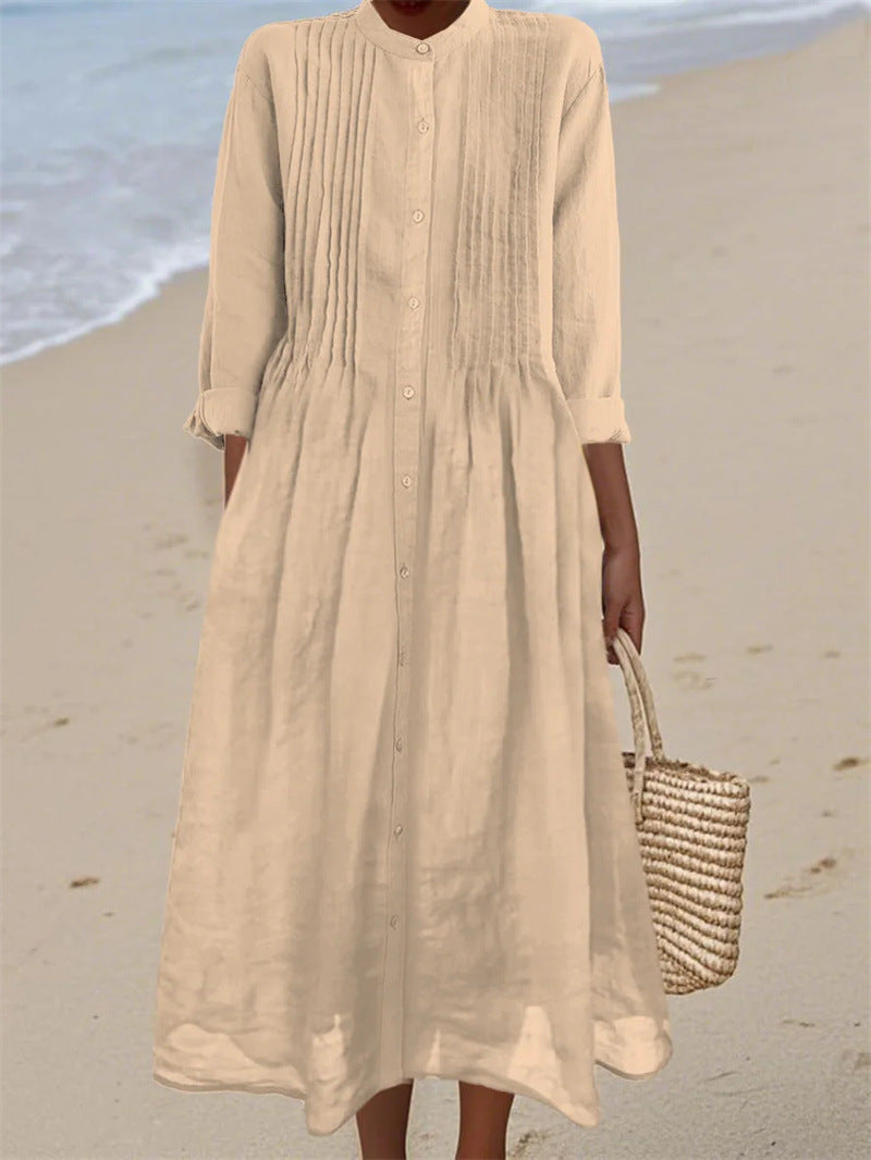 👗🌸 Robe longue décontractée en coton et lin respirant