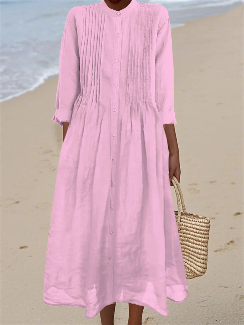 👗🌸 Robe longue décontractée en coton et lin respirant