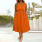 Robe sans manches à col en V et effet torsadé pour femme