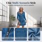 Robe courte imprimée à manches longues et fermeture éclair pour femme