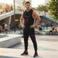Ensemble de sport deux pièces pour homme : sweat à capuche sans manches et pantalon