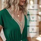 Robe bohème à encolure en V en dentelle pour femme