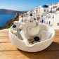 🌊🏺☀️ OFFRE LIMITÉE 50% DE RÉDUCTION – DERNIER JOUR! Bol Inspiré de Santorin – Céramique Émaillée, Vagues Bleues et Blanches, Charme Rustique – Parfait pour Servir Salades, Fruits, ou comme Pièce Maîtresse Décorative 🍇🌿