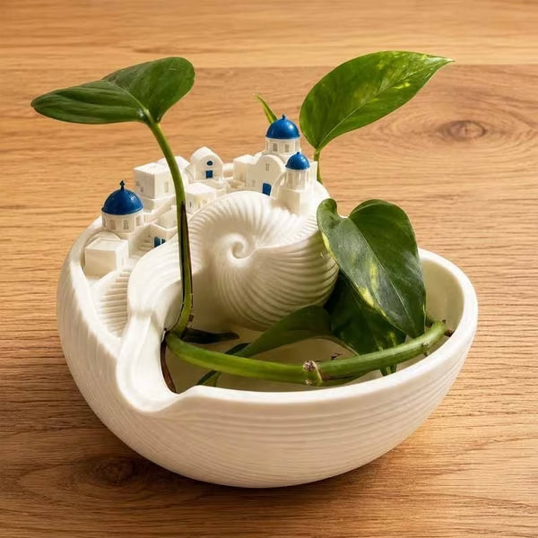 🌊🏺☀️ OFFRE LIMITÉE 50% DE RÉDUCTION – DERNIER JOUR! Bol Inspiré de Santorin – Céramique Émaillée, Vagues Bleues et Blanches, Charme Rustique – Parfait pour Servir Salades, Fruits, ou comme Pièce Maîtresse Décorative 🍇🌿