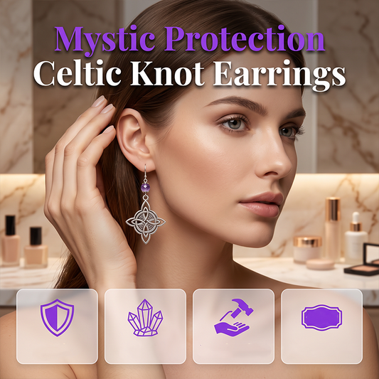 Boucles d'oreilles pendantes vintage avec motif de nœud celtique
