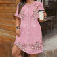 Robe pour femme en simili-jean à imprimé floral