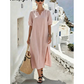 👗 Robe longue en lin à col en V avec fentes sur les côtés
