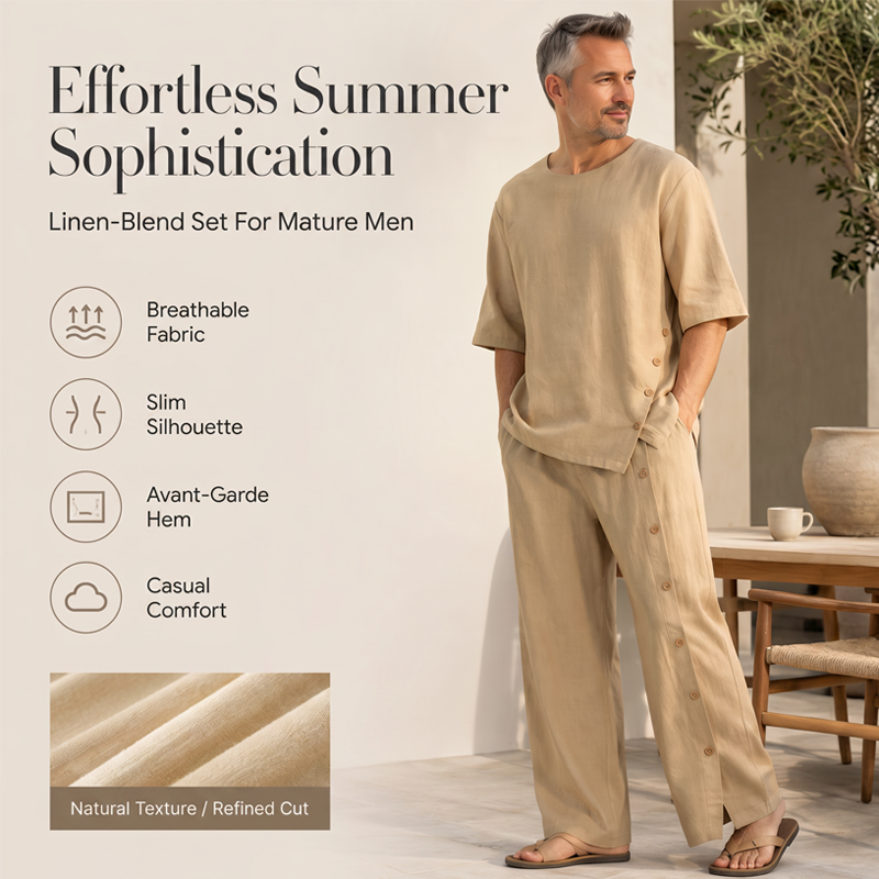 🚀 Nouveauté ! Profitez de 50 % de réduction sur le prix de lancement ! Ensemble deux pièces pour homme : chemise et pantalon décontractés.