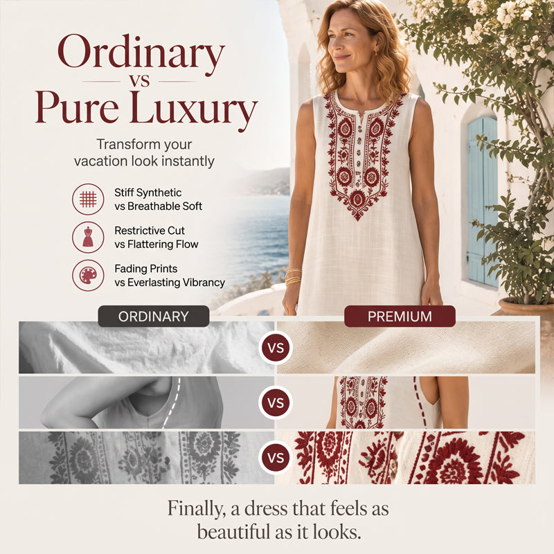 Robe longue sans manches à imprimé numérique pour femme