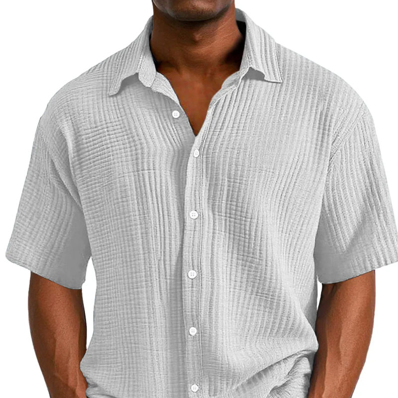 Chemise décontractée pour homme, confortable, coupe ample, à manches courtes