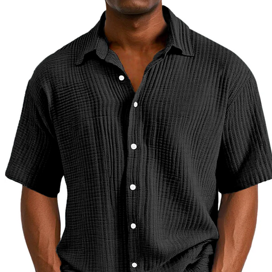 Chemise décontractée pour homme, confortable, coupe ample, à manches courtes