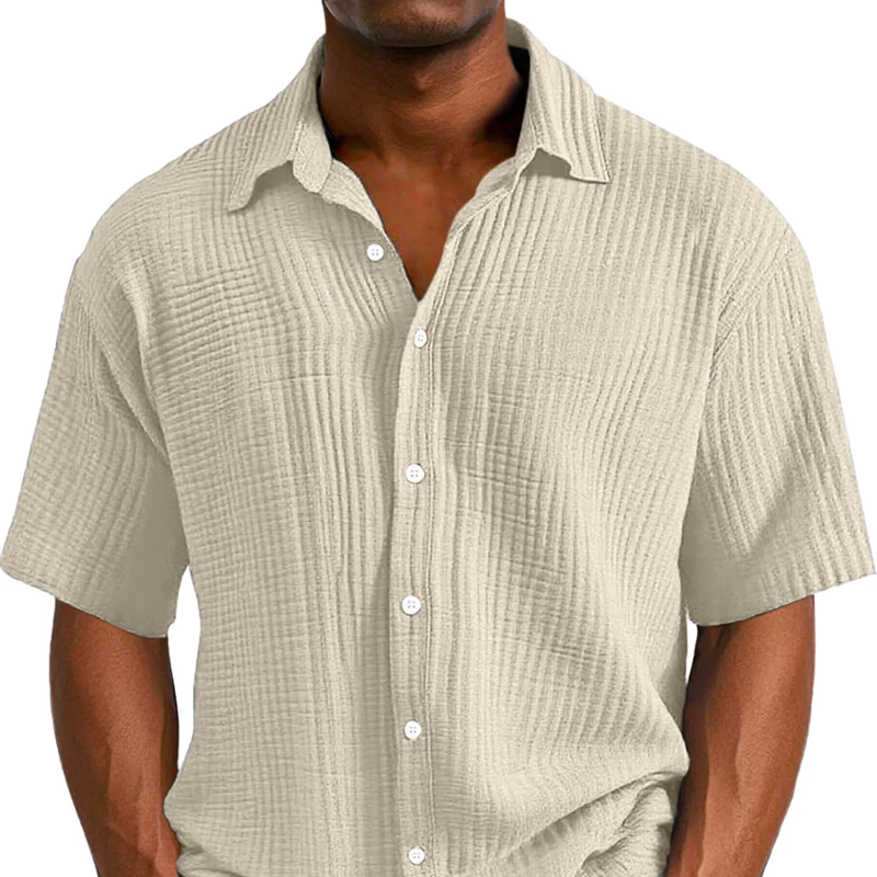 Chemise décontractée pour homme, confortable, coupe ample, à manches courtes